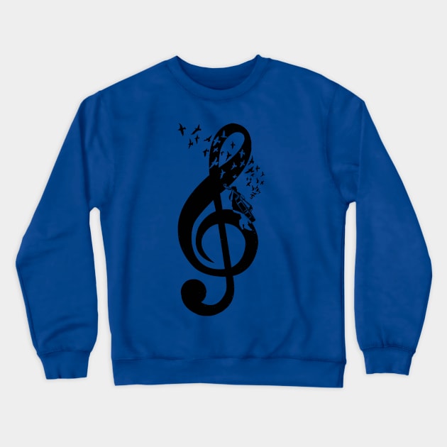 Treble Clef - Double Bass Crewneck Sweatshirt by barmalisiRTB